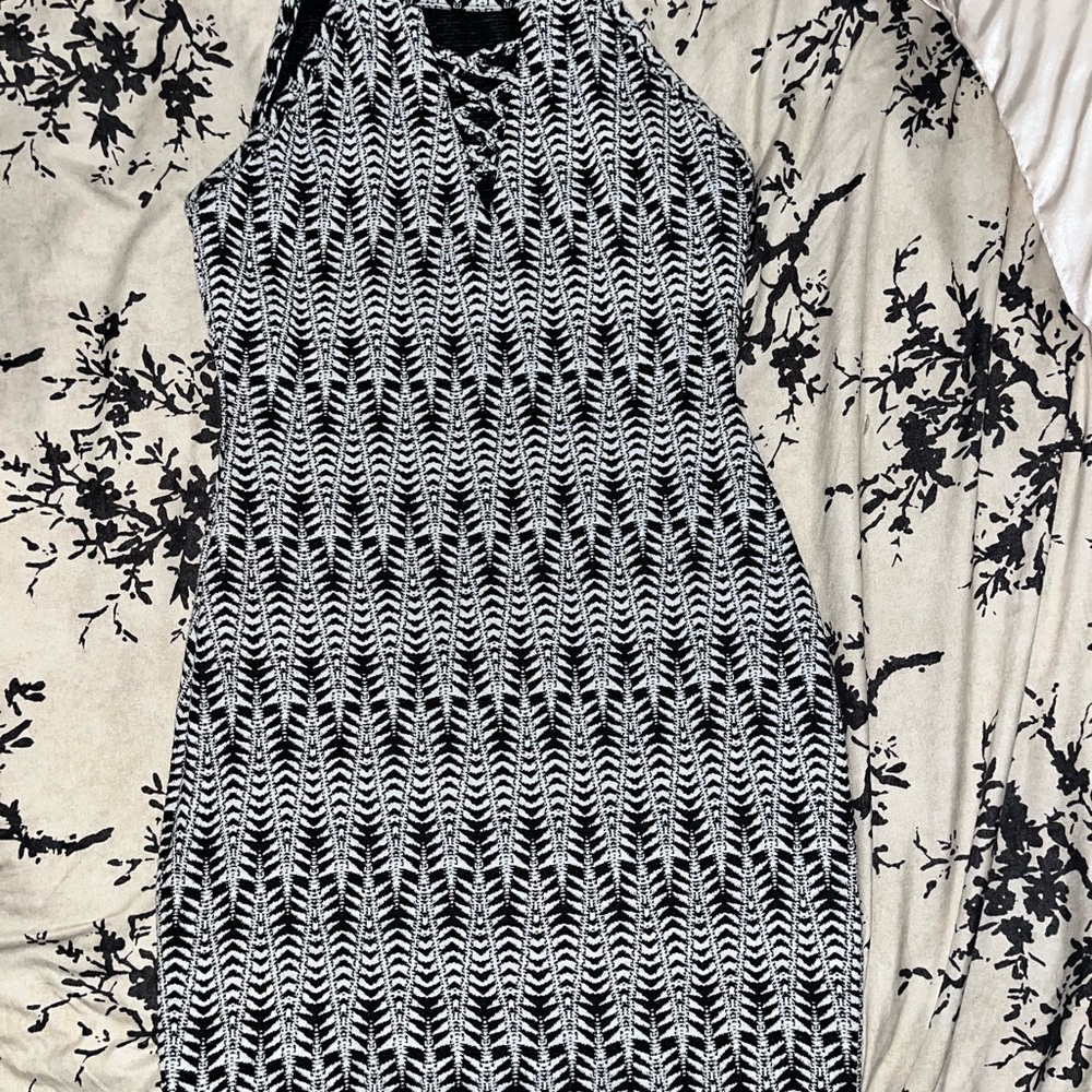 Material Girl Black and White Maxi Dress